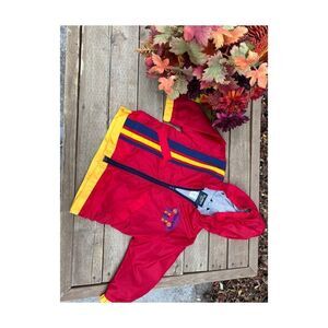 Vintage OshKosh Nylon Jacket Windbreaker Lined Size 3 Stripes Cars Color Block